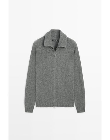 마시모두띠 울 블렌드 집업 니트 가디건 1452/226 ANTHRACITE GREY