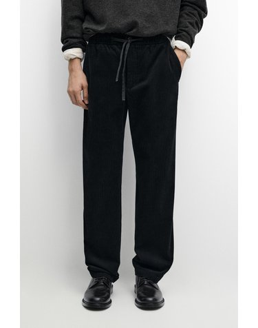 마시모두띠 코듀로이 조거핏 팬츠 0186/011 BLACK
