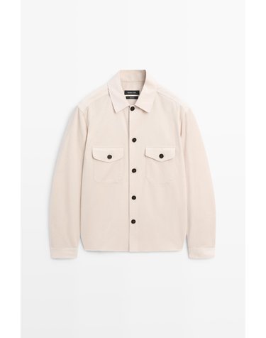 마시모두띠 코듀로이 플랩 포켓 오버셔츠 1926/294 BEIGE