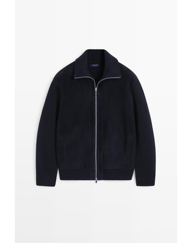 마시모두띠 스웨이드 레더 집업 자켓 1390/232 NAVY BLUE