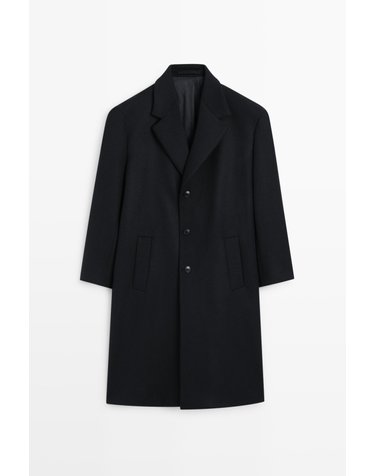 마시모두띠 울 100% 라펠 싱글 코트 3671/571 NAVY BLUE