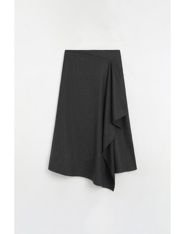 마시모두띠 핀스트라이프 랩 미디 스커트 5270/510 GREY