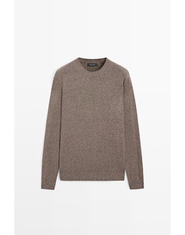 마시모두띠 라운드넥 물리네 니트 울 스웨터 1383/241 MOLE BROWN