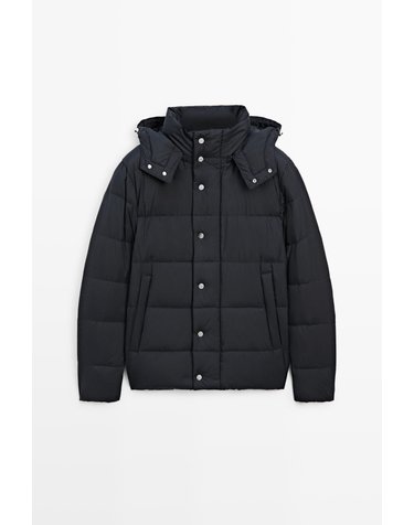 마시모두띠 후드 디테일 다운 숏 패딩 자켓 3261/420 DARK BLUE
