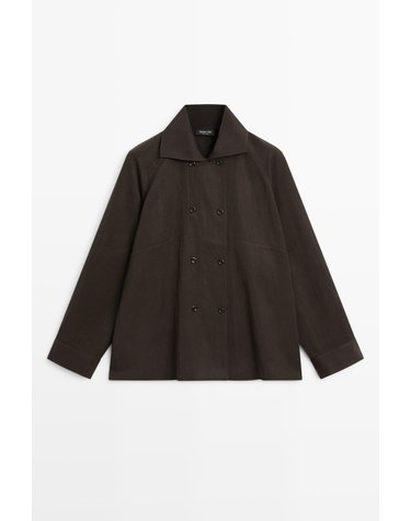 마시모두띠 더블브레스트 셔츠 자켓 5155/556 BROWN