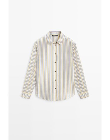 마시모두띠 스트라이프 스웨이드 긴팔 셔츠 5182/582 YELLOW