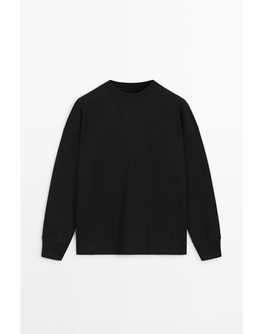 마시모두띠 오버핏 라운드넥 긴팔 티셔츠 6830/802 BLACK