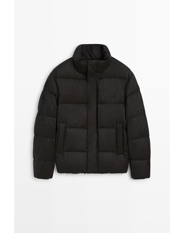 마시모두띠 울 100% 하이넥 다운 패딩 자켓 3270/428 BROWN TONES
