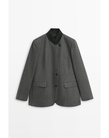마시모두띠 울 100% 하이넥 블레이저 6013/520 GREY
