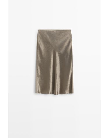 마시모두띠 새틴 A라인 미디 스커트 5793/510 TAUPE GREY