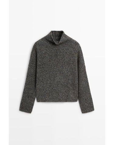 마시모두띠 크롭 하이넥 순모 니트 스웨터 5859/544 MEDIUM BLUE