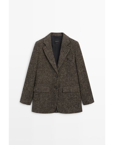 마시모두띠 헤링본 울 블레이저 자켓 6014/521 BROWN