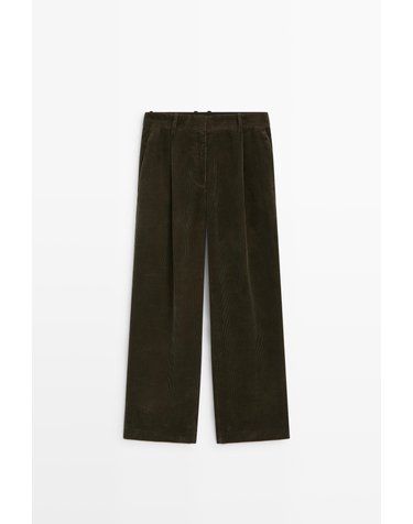 마시모두띠 플리츠 와이드 코듀로이 팬츠 5041/506 KHAKI
