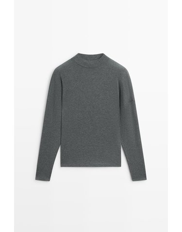 마시모두띠 드롭숄더 하이넥 긴팔 티셔츠 6889/573 GREY MARL