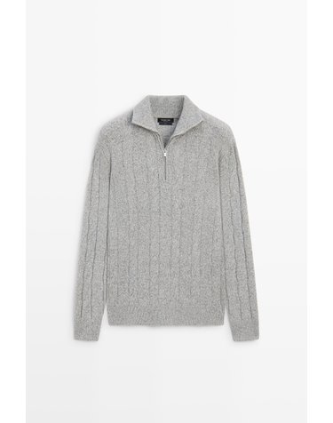 마시모두띠 울 100% 케이블 니트 스웨터 1416/222 ANTHRACITE GREY