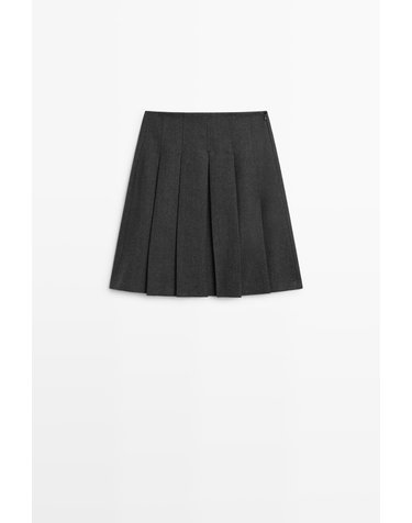 마시모두띠 울 블렌드 플리츠 미디 스커트 5789/510 BLACK