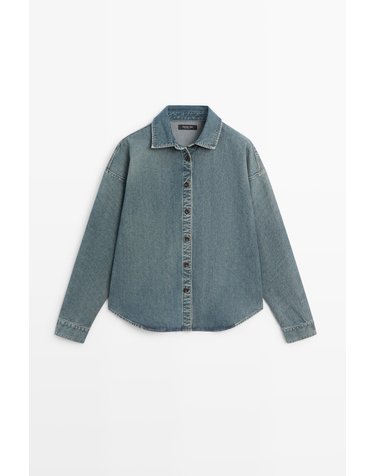 마시모두띠 워시드 오버사이즈 데님 셔츠 5171/871 BLUE