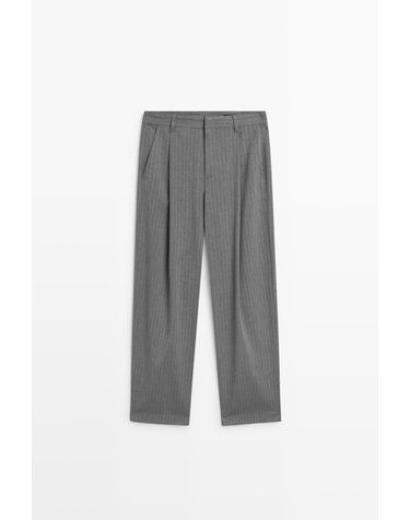 마시모두띠 핀스트라이프 와이드 슬랙스 팬츠 5039/740 ANTHRACITE GREY