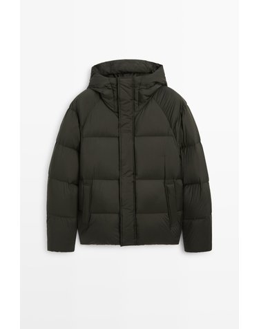 마시모두띠 오버사이즈 후드 다운 패딩 자켓 3269/427 DARK KHAKI