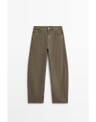 마시모두띠 미드라이즈 배럴핏 데님 팬츠 5074/874 MOLE BROWN