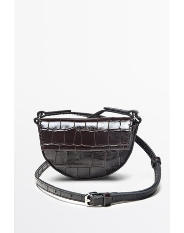 마시모두띠 크록 이펙트 레더 미니 크로스백 4658/635 BROWN