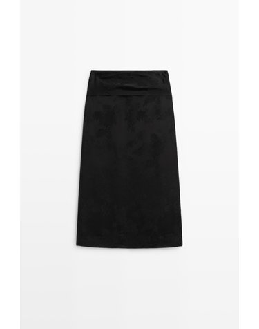 마시모두띠 새시 디테일 미디 스커트 5794/510 BLACK