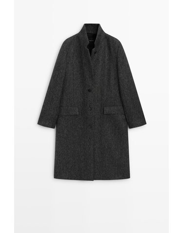 마시모두띠 울 블렌드 마블 롱 코트 6448/513 GREY
