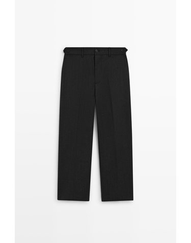 마시모두띠 울 헤링본 루즈핏 슬랙스 팬츠 0175/015 ANTHRACITE GREY