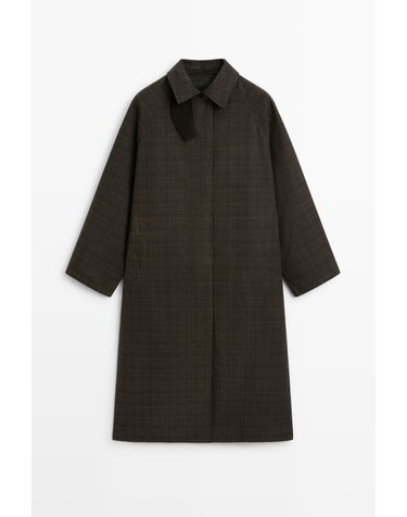 마시모두띠 체크 코튼 롱 트렌치 코트 6715/221 BROWN