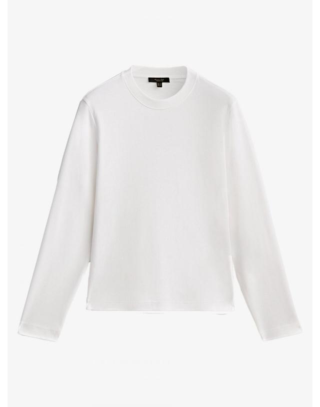 마시모두띠 마시모두띠 베이직 100% 코튼 인터록 긴팔 티셔츠 6820/906 OFF WHITE 화이트 착용컷