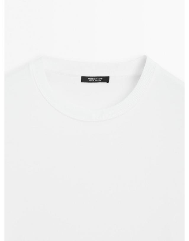 마시모두띠 마시모두띠 베이직 100% 코튼 인터록 긴팔 티셔츠 6820/906 OFF WHITE 화이트 착용컷