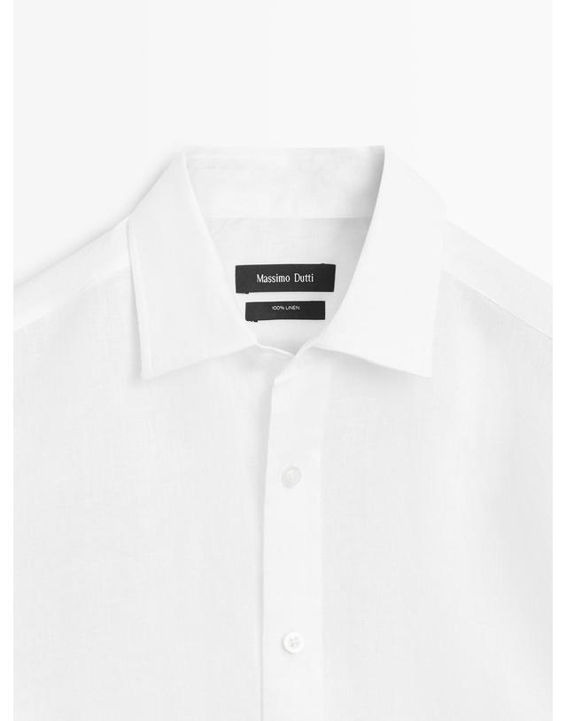 마시모두띠 마시모두띠 프리미엄 린넨 레귤러핏 화이트 셔츠 1927/260 WHITE 착용컷