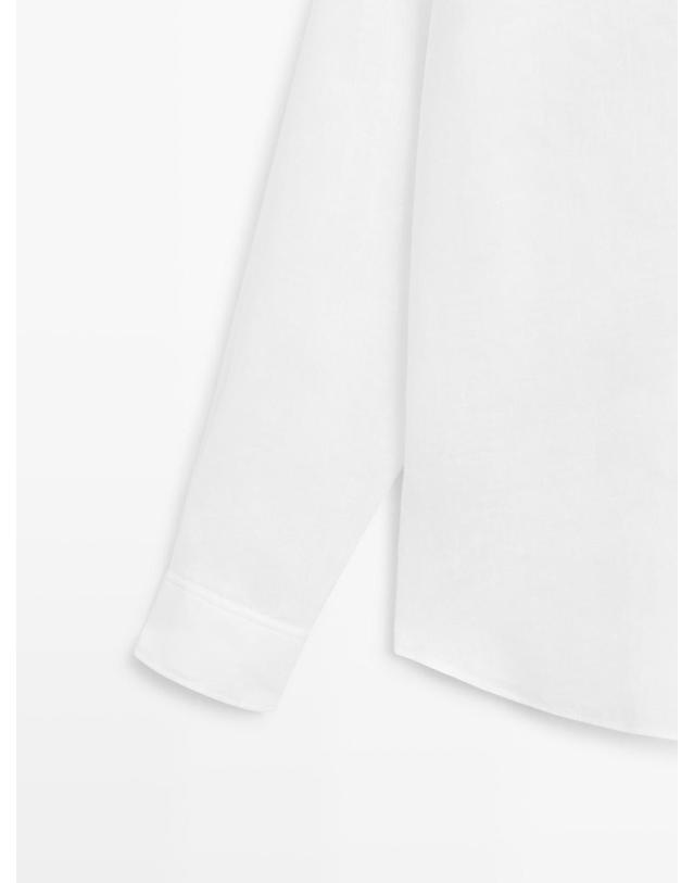 마시모두띠 마시모두띠 프리미엄 린넨 레귤러핏 화이트 셔츠 1927/260 WHITE 착용컷