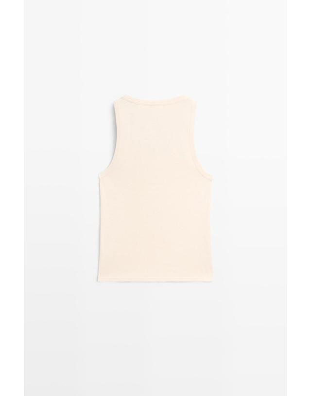 마시모두띠 마시모두띠 100% 코튼 슬리브리스 티셔츠 6240/810 BEIGE 아이보리 착용컷