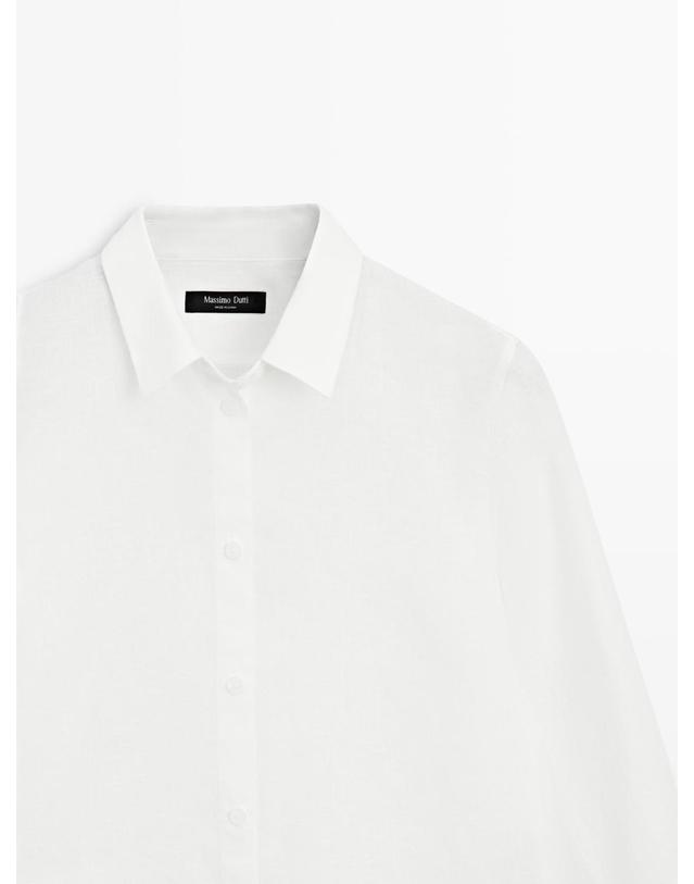 마시모두띠 마시모두띠 프리미엄 린넨 화이트 긴팔 셔츠 5140/730 WHITE 착용컷