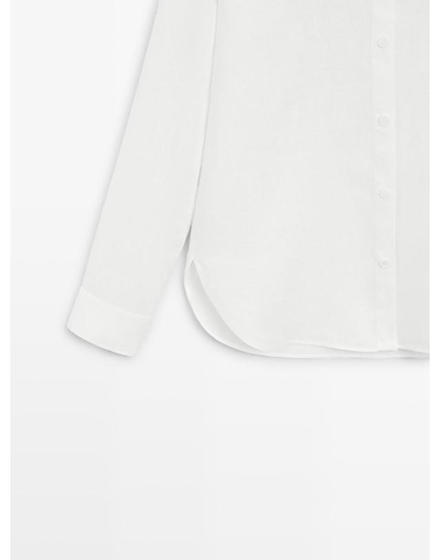 마시모두띠 마시모두띠 프리미엄 린넨 화이트 긴팔 셔츠 5140/730 WHITE 착용컷