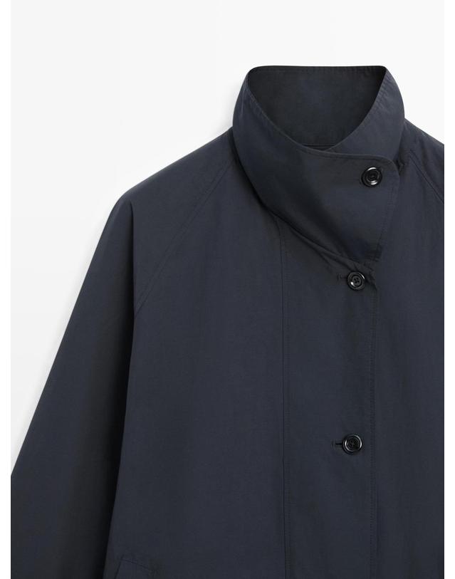 마시모두띠 마시모두띠 테크니컬 하이넥 트렌치코트 6728/737 DARK NAVY 블랙 착용컷