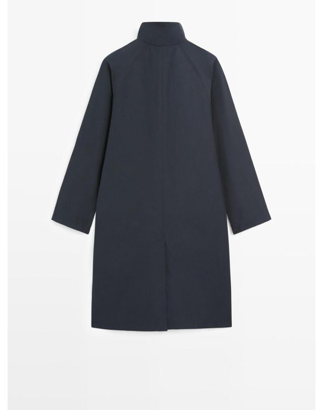 마시모두띠 마시모두띠 테크니컬 하이넥 트렌치코트 6728/737 DARK NAVY 블랙 착용컷