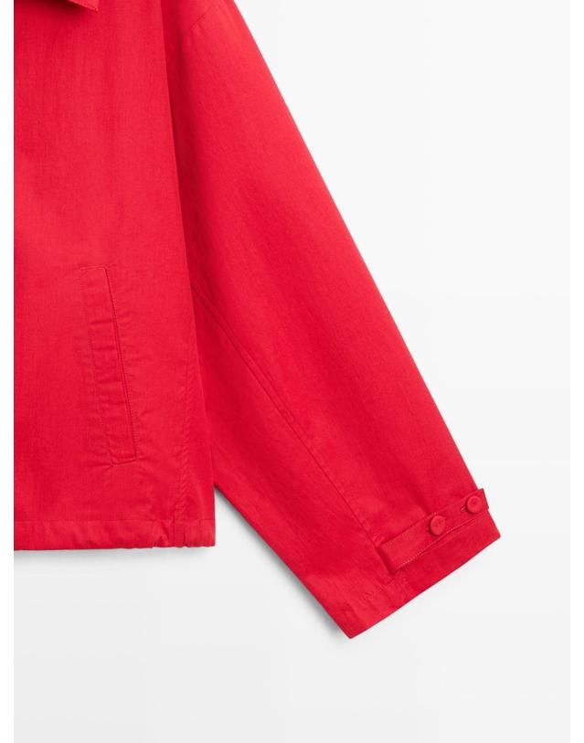 마시모두띠 마시모두띠 레드 버튼 디테일 코튼 재킷 6791/740 BRIGHT RED 착용컷