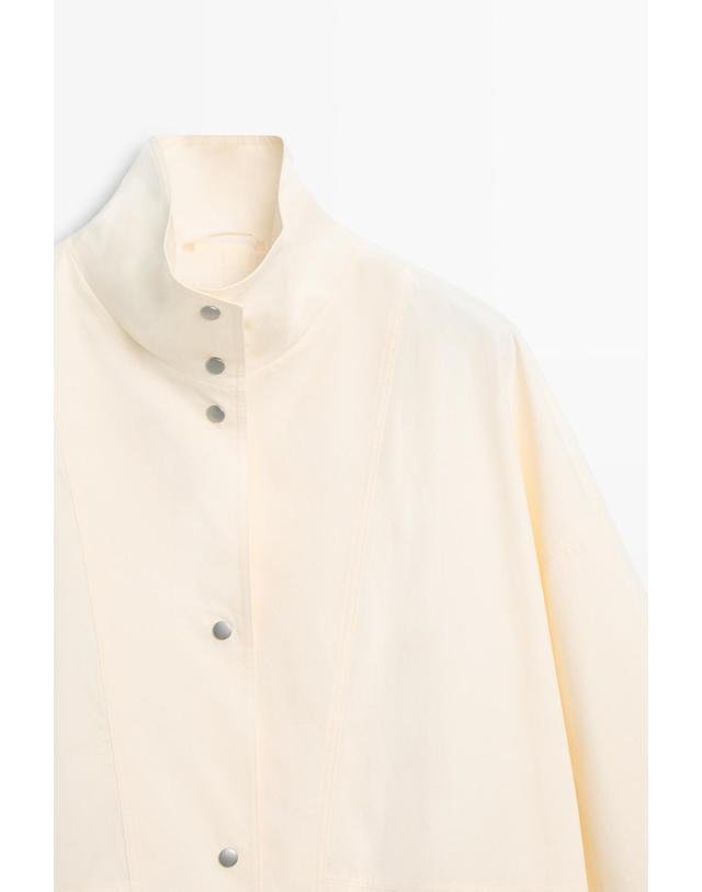 마시모두띠 마시모두띠 스냅버튼 하이넥 봄버 자켓 6727/939 CREAM 아이보리 착용컷