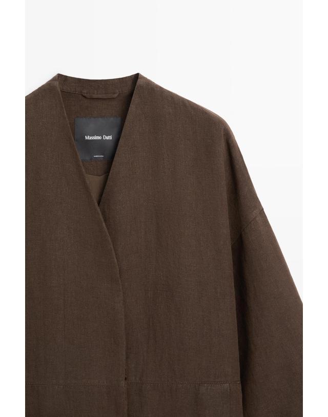 마시모두띠 마시모두띠 100% 린넨 트렌치 코트 6743/798 BROWN 브라운 착용컷