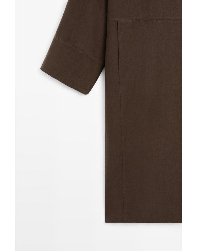 마시모두띠 마시모두띠 100% 린넨 트렌치 코트 6743/798 BROWN 브라운 착용컷