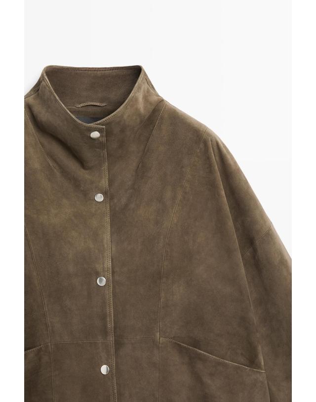 마시모두띠 마시모두띠 스웨이드 레더 버튼 파카 4716/675 KHAKI 카키 착용컷
