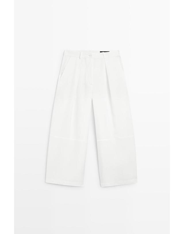 마시모두띠 마시모두띠 플루이드 솔기 사루엘 팬츠 5014/755 WHITE 화이트 착용컷