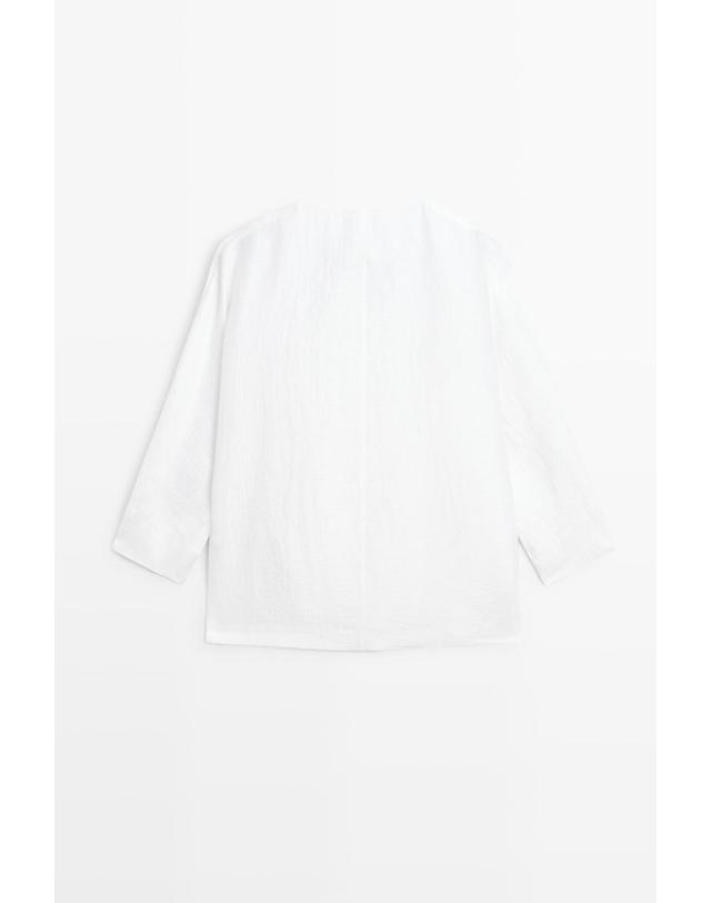 마시모두띠 마시모두띠 린넨 블렌드 오버셔츠 6007/695 WHITE 화이트 착용컷
