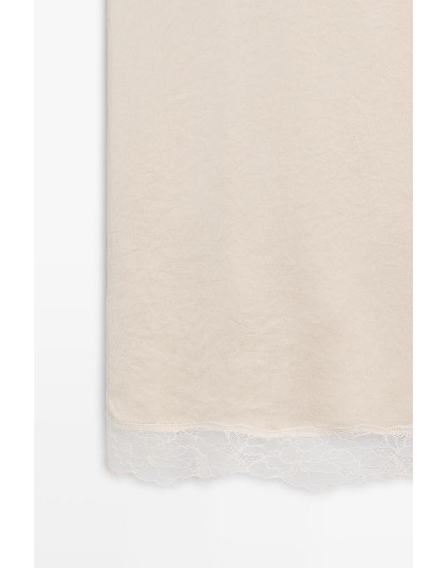 마시모두띠 마시모두띠 레이스 디테일 브이넥 스트랩 탑 5168/658 CREAM 아이보리 착용컷