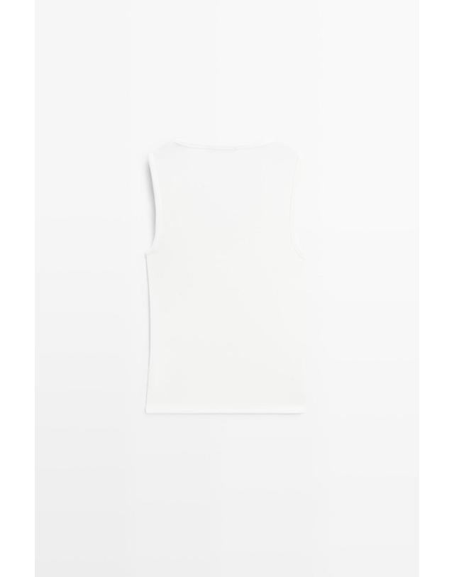 마시모두띠 마시모두띠 브이넥 민소매 탑 6224/620 WHITE 화이트 착용컷