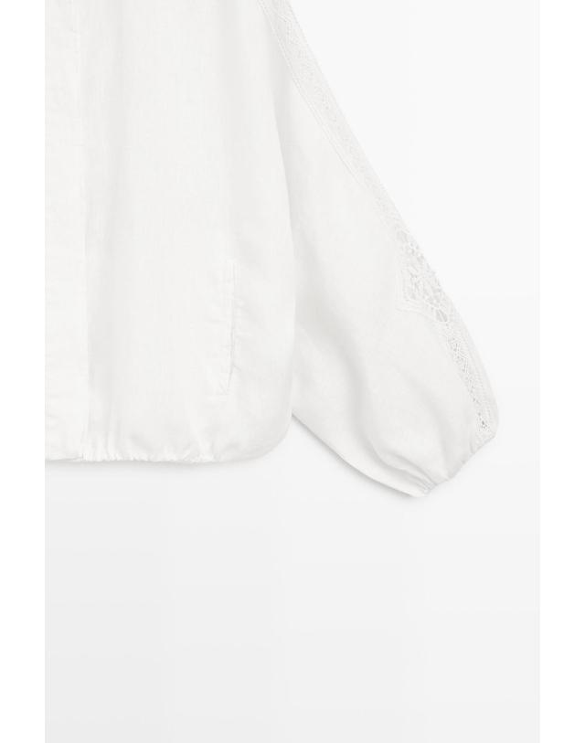 마시모두띠 마시모두띠 100% 린넨 자수 보머 자켓 6701/505 WHITE 화이트 착용컷