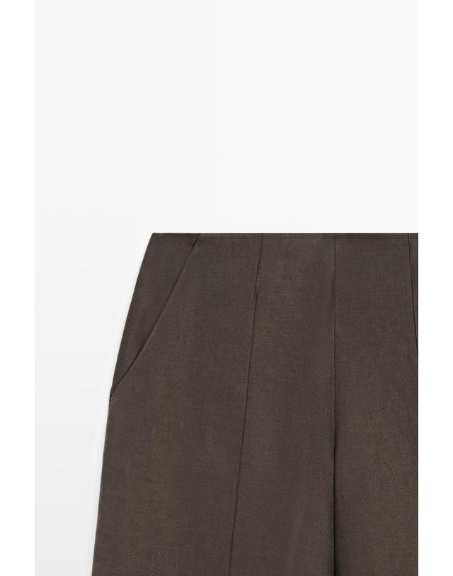 마시모두띠 마시모두띠 100% 린넨 와이드 팬츠 5048/850 BROWN MARL 브라운 착용컷