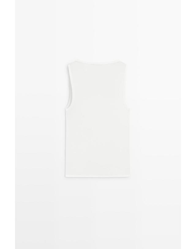 마시모두띠 마시모두띠 스퀘어넥 코튼 블렌드 민소매 탑 6256/578 OFF WHITE 아이보리 착용컷